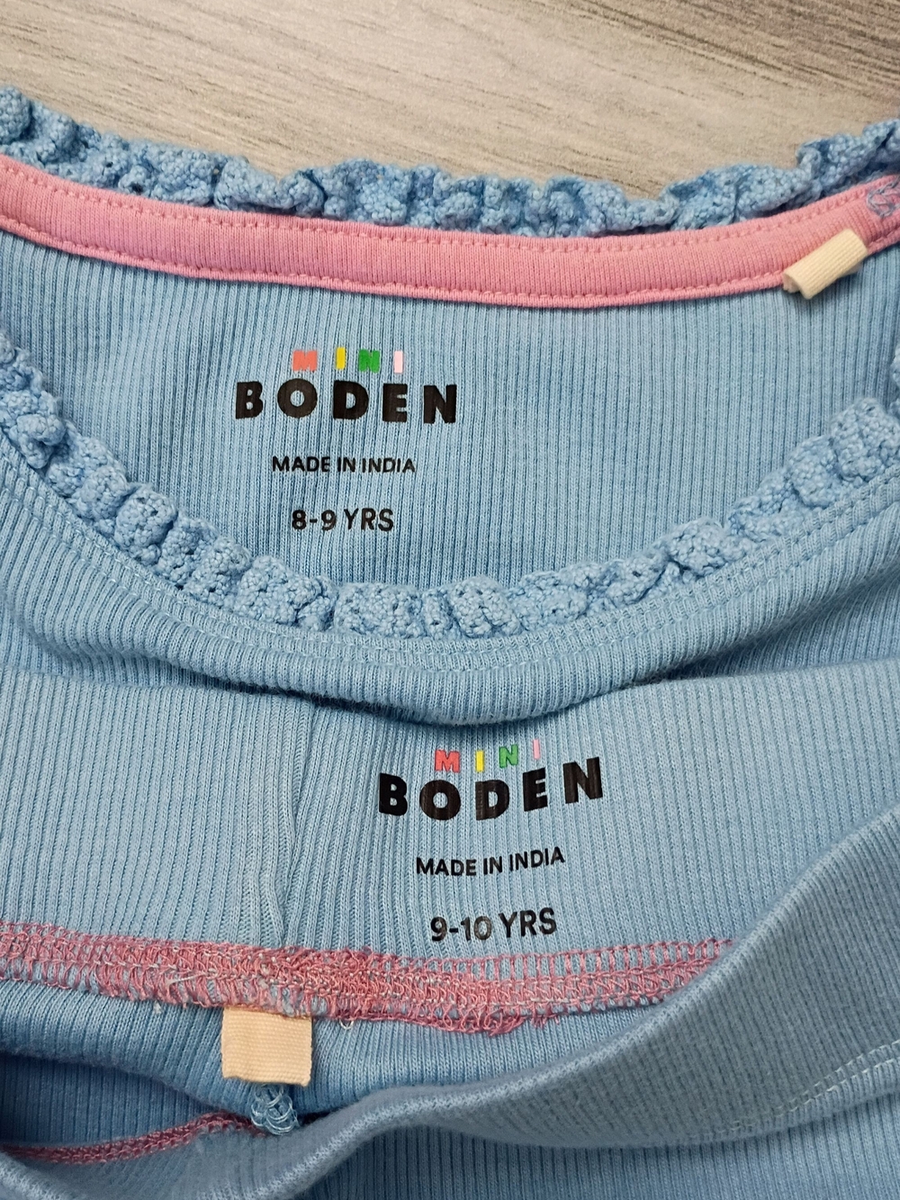 Mini Boden Light Blue Ribbed Matching Set - Picture 4 of 4
